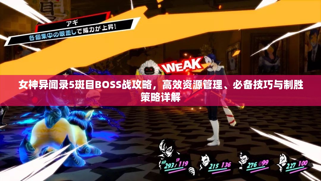 女神异闻录5斑目BOSS战攻略，高效资源管理、必备技巧与制胜策略详解