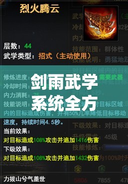 剑雨武学系统全方位深度解密，助你驰骋江湖，成就独步天下武林高手