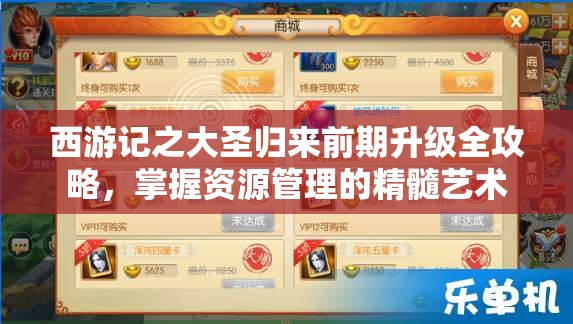 西游记之大圣归来前期升级全攻略，掌握资源管理的精髓艺术