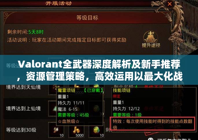 Valorant全武器深度解析及新手推荐，资源管理策略，高效运用以最大化战斗价值