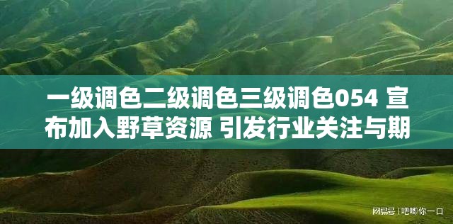 一级调色二级调色三级调色054 宣布加入野草资源 引发行业关注与期待