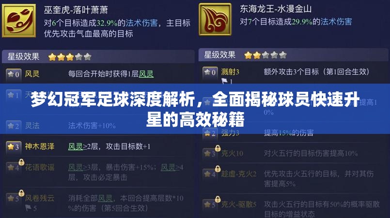 梦幻冠军足球深度解析，全面揭秘球员快速升星的高效秘籍