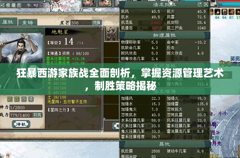 狂暴西游家族战全面剖析，掌握资源管理艺术，制胜策略揭秘