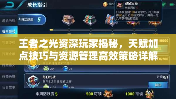 王者之光资深玩家揭秘，天赋加点技巧与资源管理高效策略详解