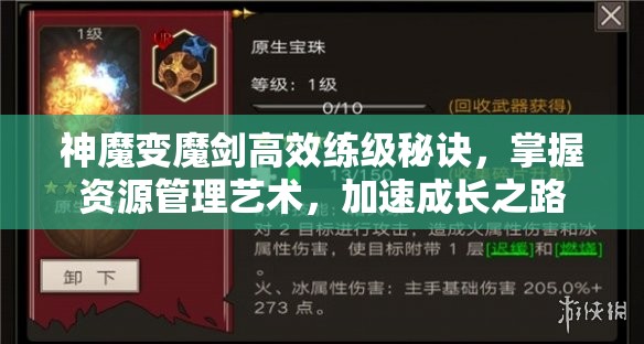 神魔变魔剑高效练级秘诀，掌握资源管理艺术，加速成长之路