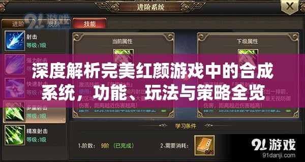 深度解析完美红颜游戏中的合成系统，功能、玩法与策略全览