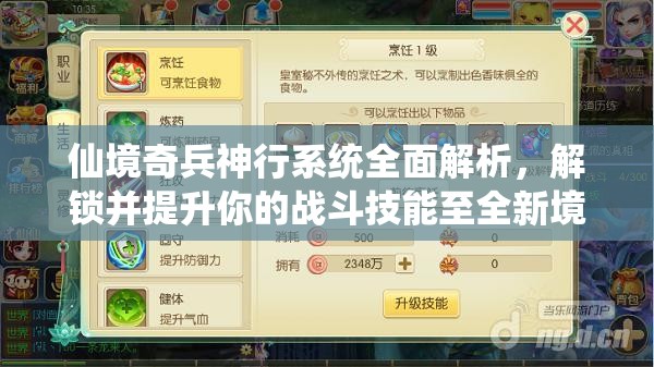 仙境奇兵神行系统全面解析，解锁并提升你的战斗技能至全新境界