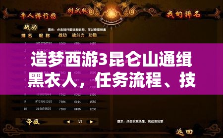 造梦西游3昆仑山通缉黑衣人，任务流程、技巧与全攻略深度解析