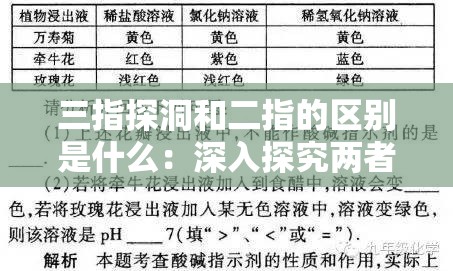 三指探洞和二指的区别是什么：深入探究两者的不同之处