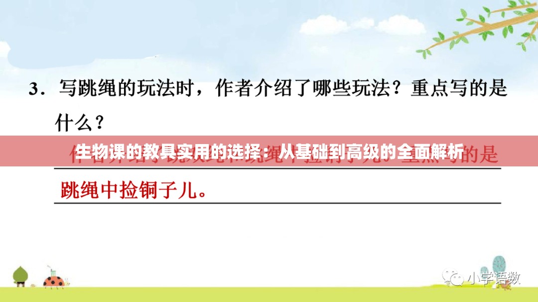 生物课的教具实用的选择：从基础到高级的全面解析