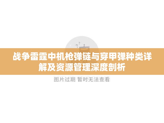 战争雷霆中机枪弹链与穿甲弹种类详解及资源管理深度剖析