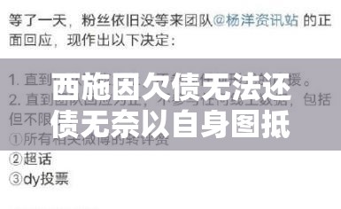 西施因欠债无法还债无奈以自身图抵债引发热议