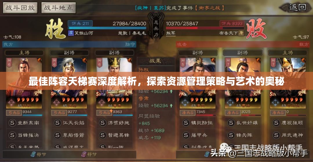 最佳阵容天梯赛深度解析，探索资源管理策略与艺术的奥秘