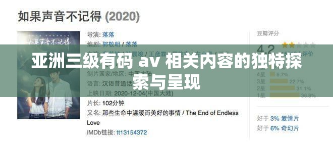 亚洲三级有码 av 相关内容的独特探索与呈现