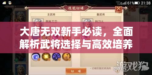 大唐无双新手必读，全面解析武将选择与高效培养策略全攻略