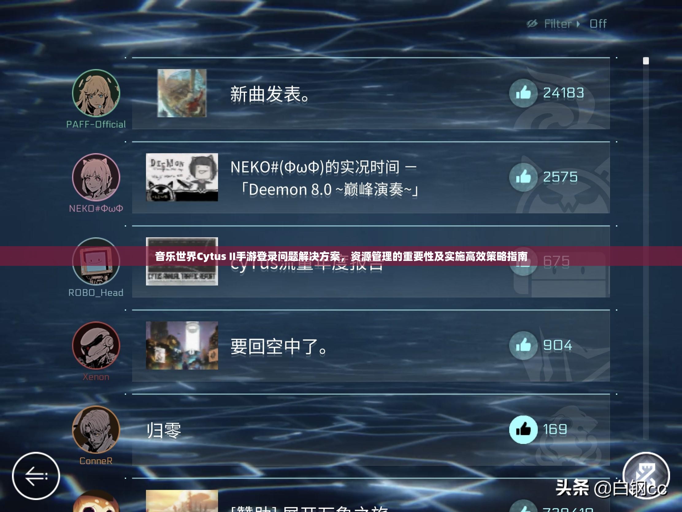 音乐世界Cytus II手游登录问题解决方案，资源管理的重要性及实施高效策略指南