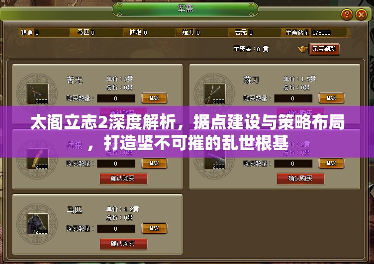 太阁立志2深度解析，据点建设与策略布局，打造坚不可摧的乱世根基