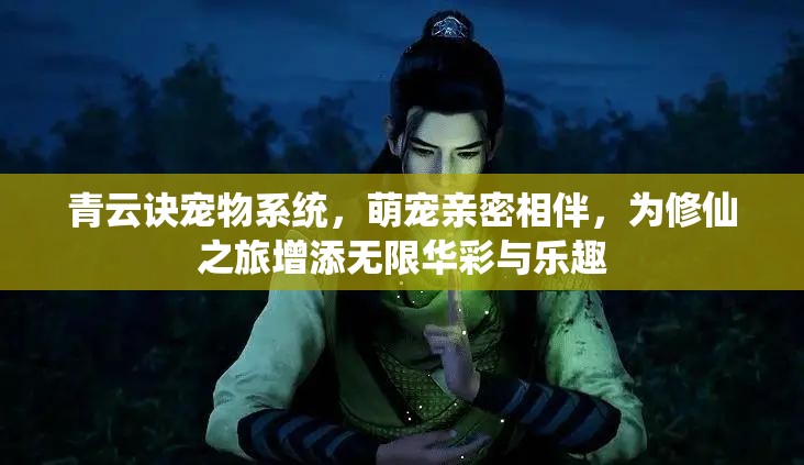 青云诀宠物系统，萌宠亲密相伴，为修仙之旅增添无限华彩与乐趣