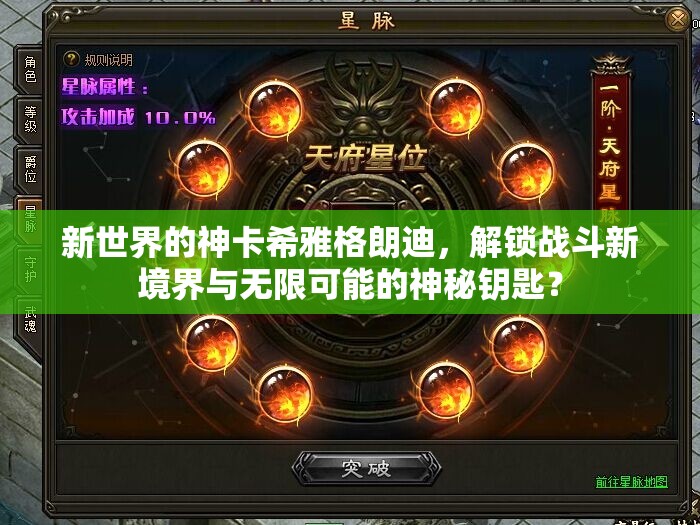 新世界的神卡希雅格朗迪，解锁战斗新境界与无限可能的神秘钥匙？