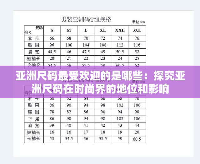 亚洲尺码最受欢迎的是哪些：探究亚洲尺码在时尚界的地位和影响