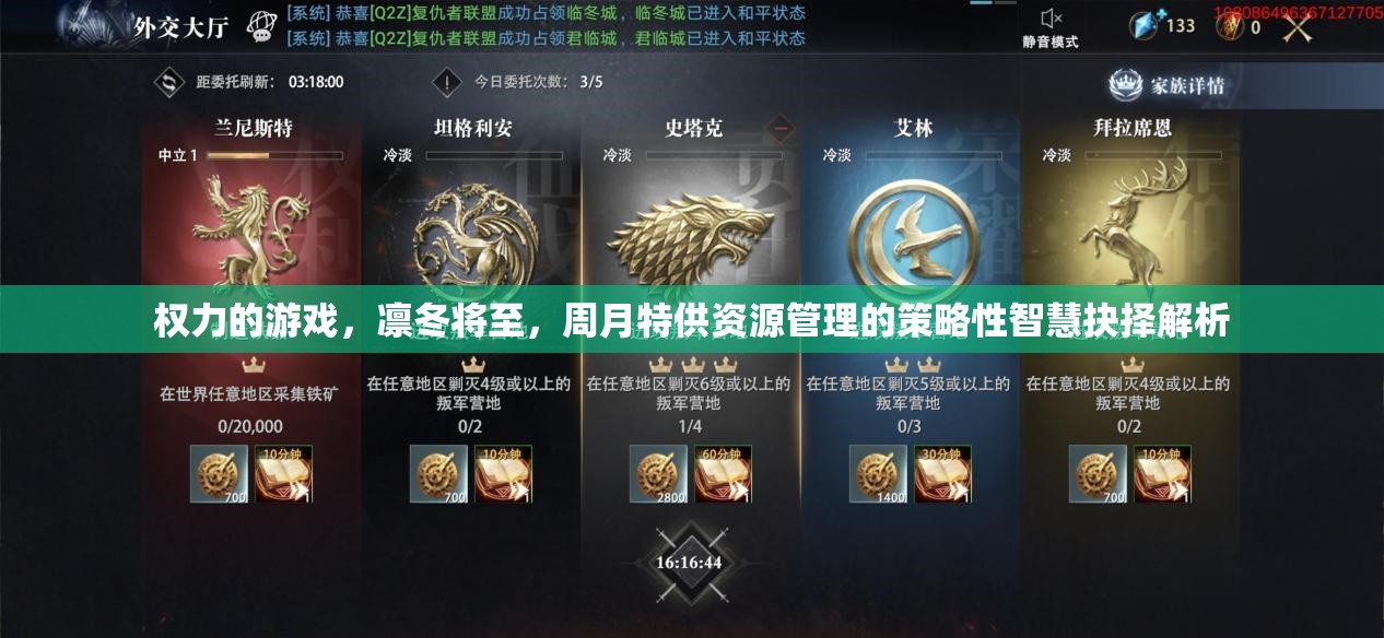 权力的游戏，凛冬将至，周月特供资源管理的策略性智慧抉择解析