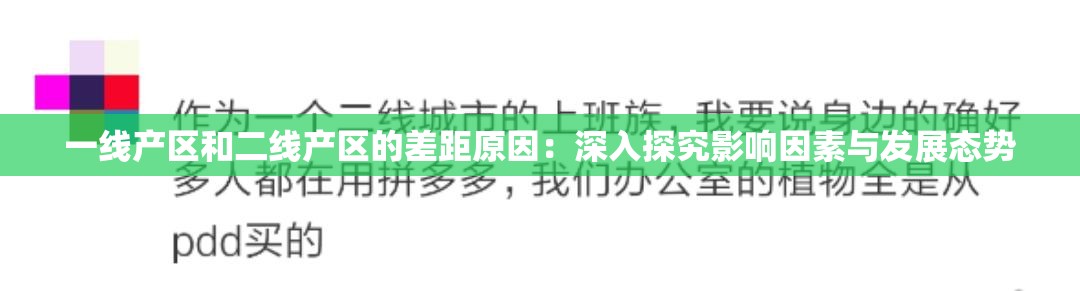 一线产区和二线产区的差距原因：深入探究影响因素与发展态势