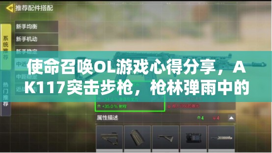 使命召唤OL游戏心得分享，AK117突击步枪，枪林弹雨中的精准射击舞者