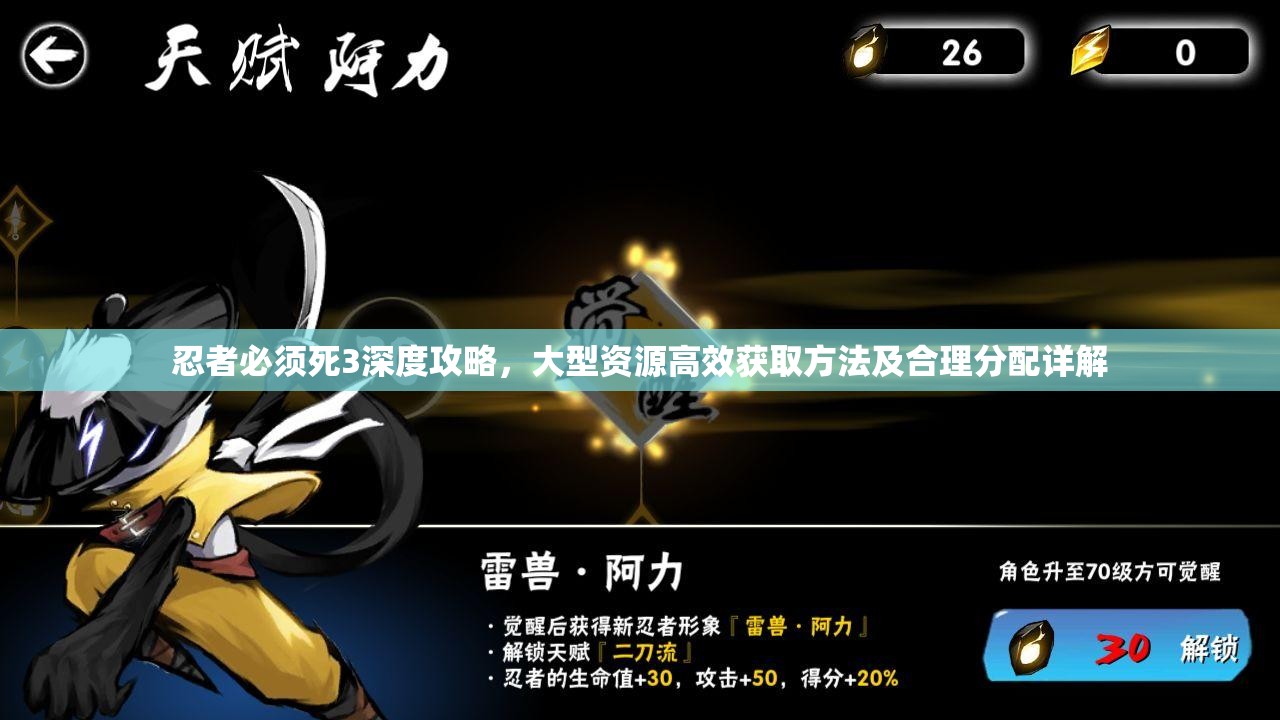 忍者必须死3深度攻略，大型资源高效获取方法及合理分配详解