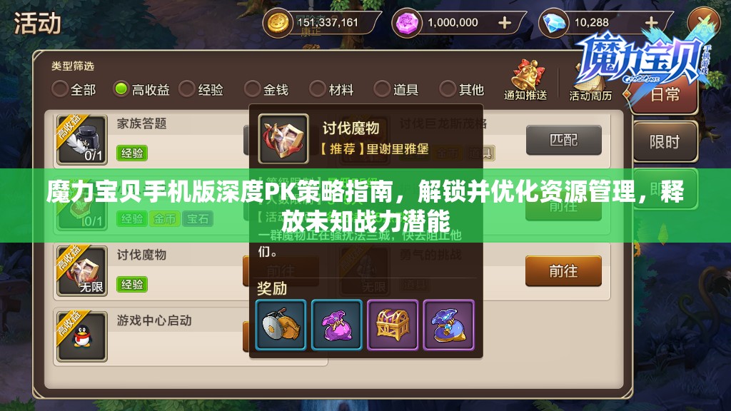 魔力宝贝手机版深度PK策略指南，解锁并优化资源管理，释放未知战力潜能