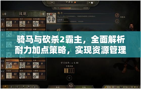 骑马与砍杀2霸主，全面解析耐力加点策略，实现资源管理高效利用并避免浪费