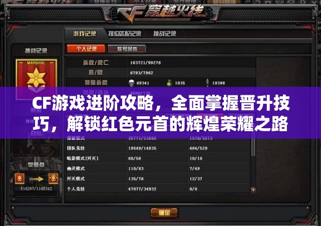 CF游戏进阶攻略，全面掌握晋升技巧，解锁红色元首的辉煌荣耀之路
