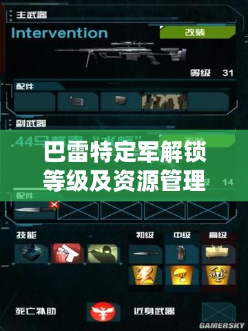 巴雷特定军解锁等级及资源管理中的核心关键要素解析