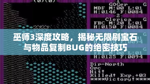 巫师3深度攻略，揭秘无限刷宝石与物品复制BUG的绝密技巧