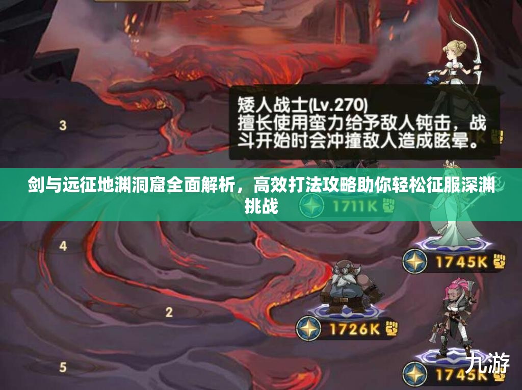 剑与远征地渊洞窟全面解析，高效打法攻略助你轻松征服深渊挑战