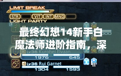 最终幻想14新手白魔法师进阶指南，深度剖析治疗艺术的奥秘（第二部分）