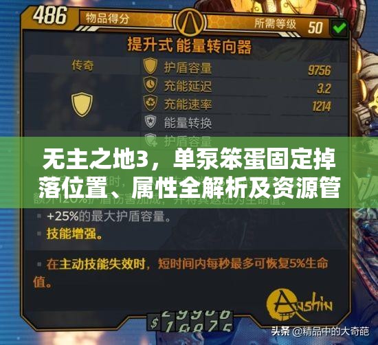 无主之地3，单泵笨蛋固定掉落位置、属性全解析及资源管理技巧与价值最大化