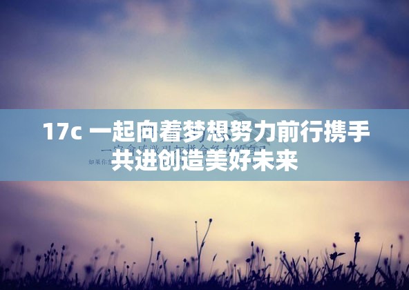 17c 一起向着梦想努力前行携手共进创造美好未来