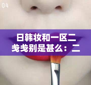日韩妆和一区二戋戋别是甚么：二者特点与差异详细解析