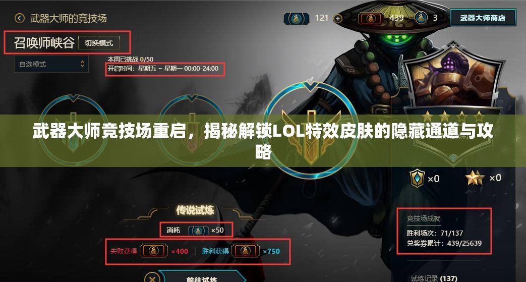 武器大师竞技场重启，揭秘解锁LOL特效皮肤的隐藏通道与攻略