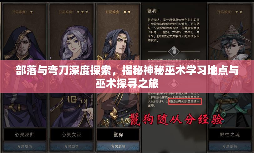 部落与弯刀深度探索，揭秘神秘巫术学习地点与巫术探寻之旅