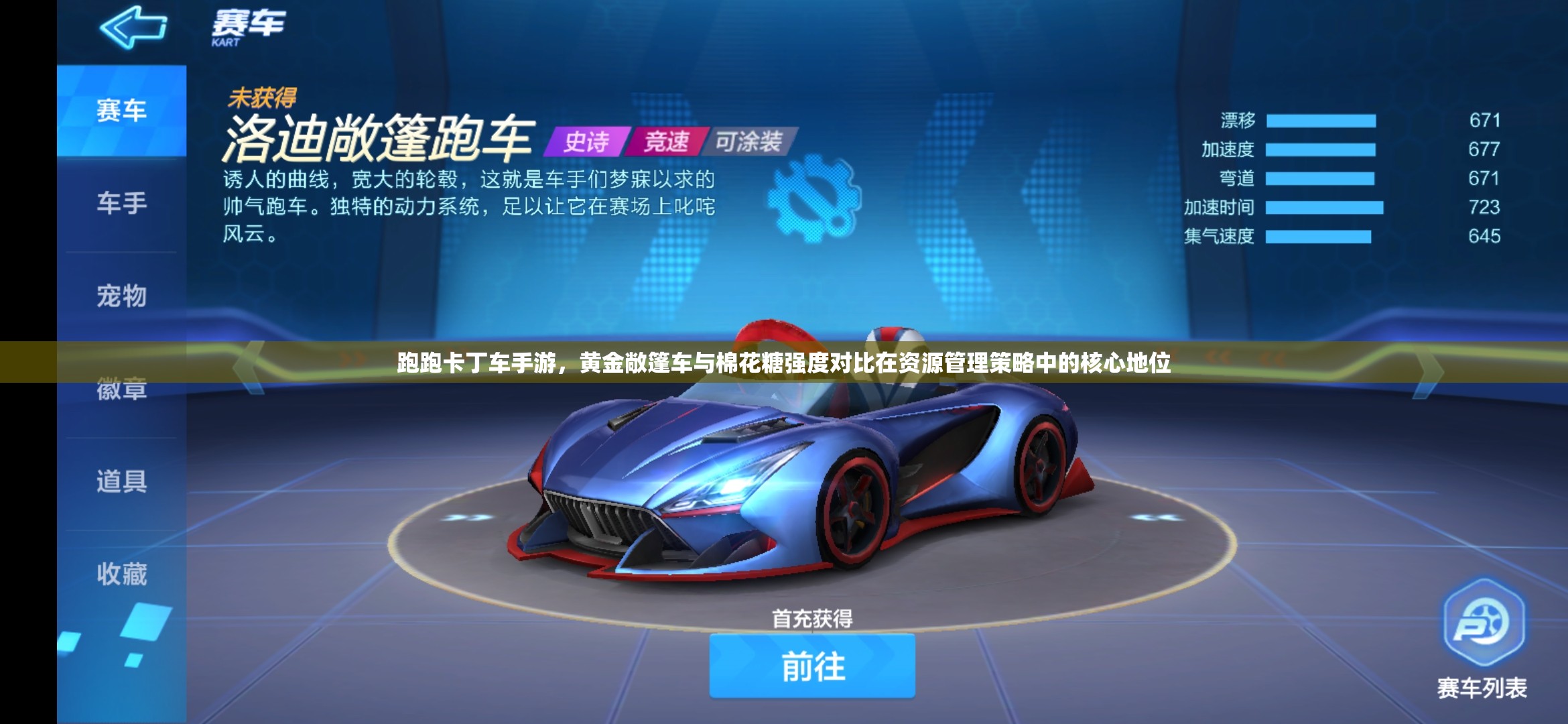 跑跑卡丁车手游，黄金敞篷车与棉花糖强度对比在资源管理策略中的核心地位