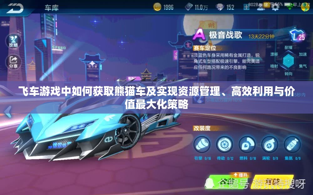 飞车游戏中如何获取熊猫车及实现资源管理、高效利用与价值最大化策略