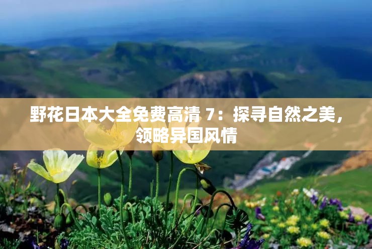 野花日本大全免费高清 7：探寻自然之美，领略异国风情