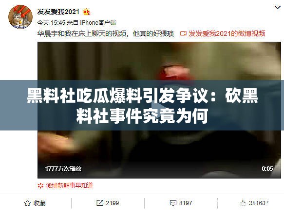 黑料社吃瓜爆料引发争议：砍黑料社事件究竟为何