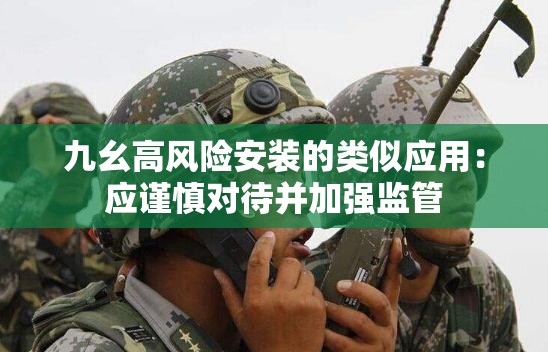 九幺高风险安装的类似应用：应谨慎对待并加强监管