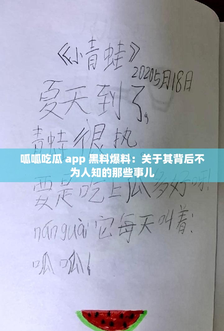 呱呱吃瓜 app 黑料爆料：关于其背后不为人知的那些事儿