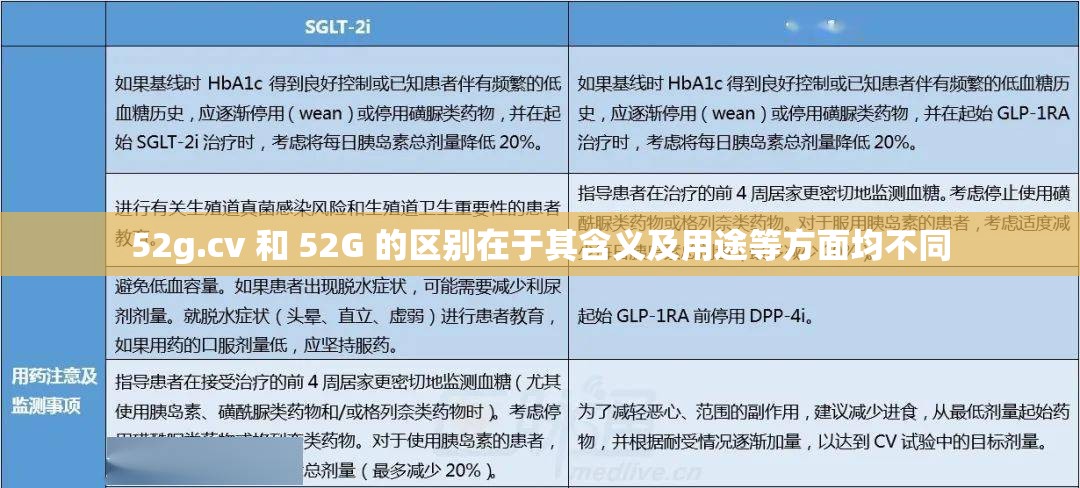 52g.cv 和 52G 的区别在于其含义及用途等方面均不同