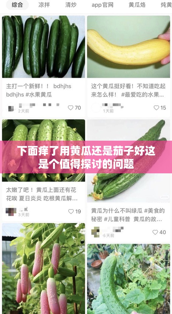 下面痒了用黄瓜还是茄子好这是个值得探讨的问题