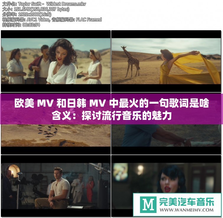 欧美 MV 和日韩 MV 中最火的一句歌词是啥含义：探讨流行音乐的魅力
