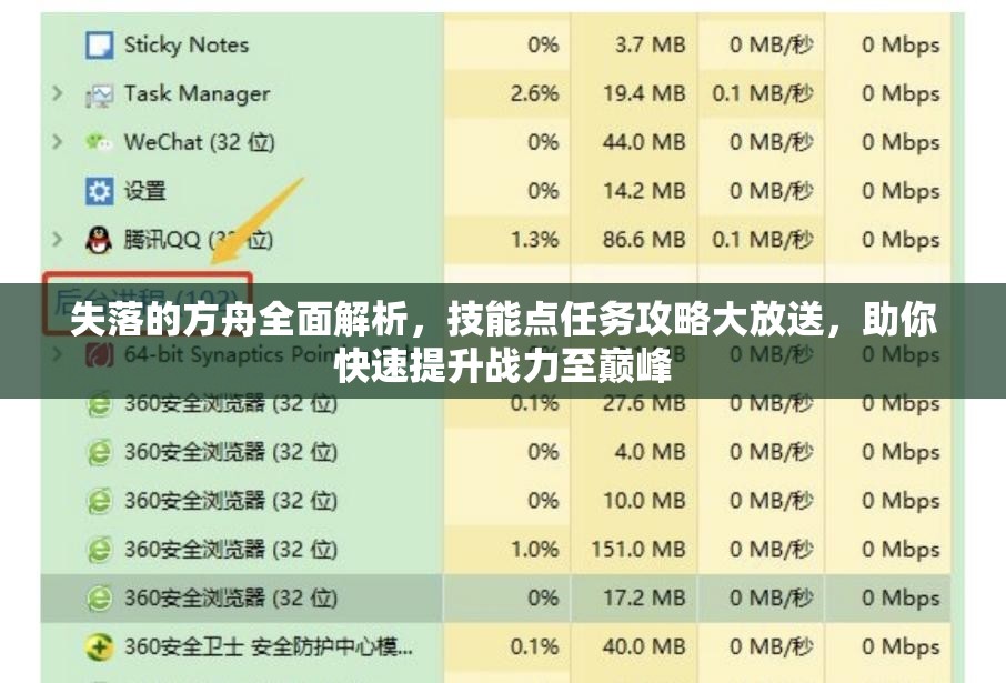 失落的方舟全面解析，技能点任务攻略大放送，助你快速提升战力至巅峰